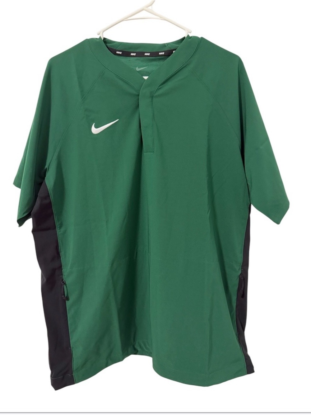 Nike Men's Green/Black Baseball Vapor Select Pullover Jersey Jacket DO9175-341 S